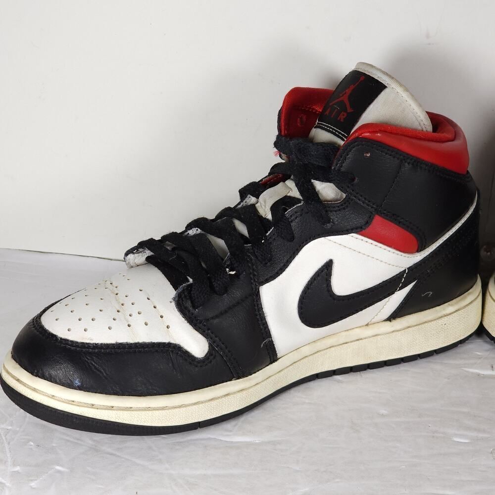 Nike Women’s Jordan 1 US9,5 Black Sail Gym Red Mid Top Sneakers Shoes BQ6472-061 - Picture 7 of 16